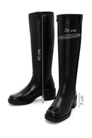 Woman Black Zippered Low Heeled Shoes Leather Boot | Derimod