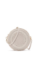 Women's White Long Strap Braided Mini Crossbody Bag | Derimod