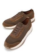 Derimod Zero Male Brown Lace-up Thick-soled Fabric Sneaker | Derimod