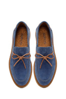 Men's Navy Blue Leather Casual Shoes | Derimod