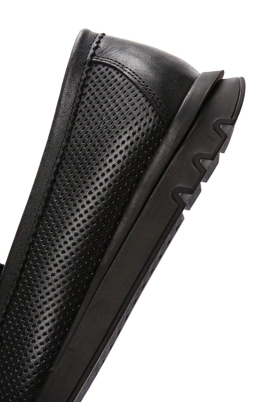 Women's Black Buckled Leather Comfort Loafer