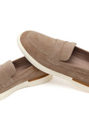 Erkek Bej Süet Deri Casual Loafer | Derimod
