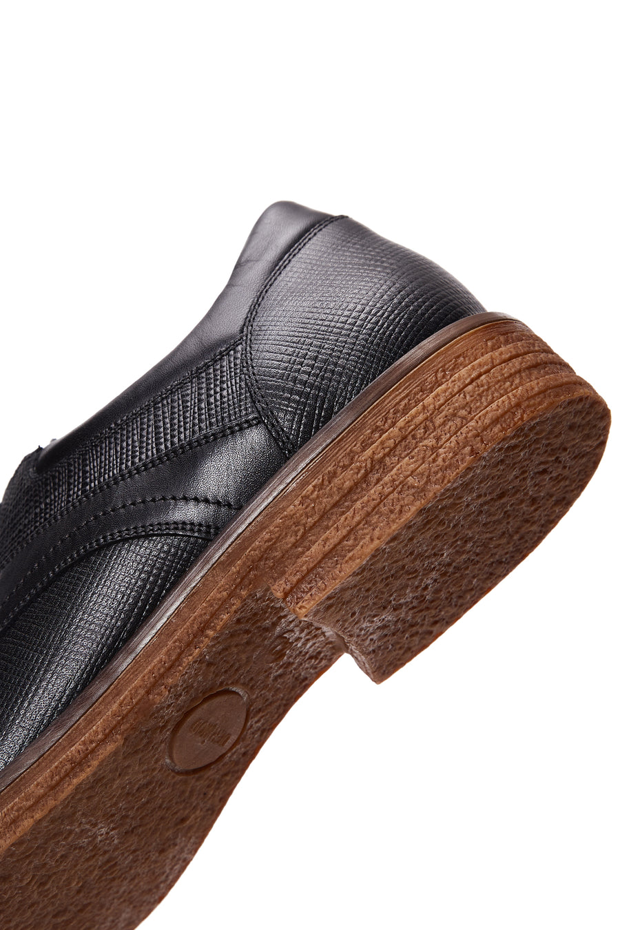 Men's Black Leather Printed Casual Shoes