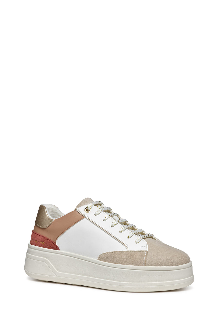 Geox Women's White Spherica Ecub-2 Lace-Up Leather Sneaker