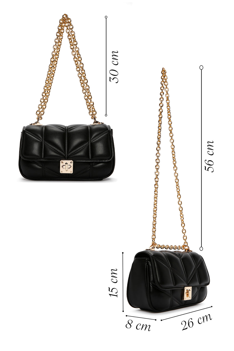 Women's Black Long Strap Crossbody Bag