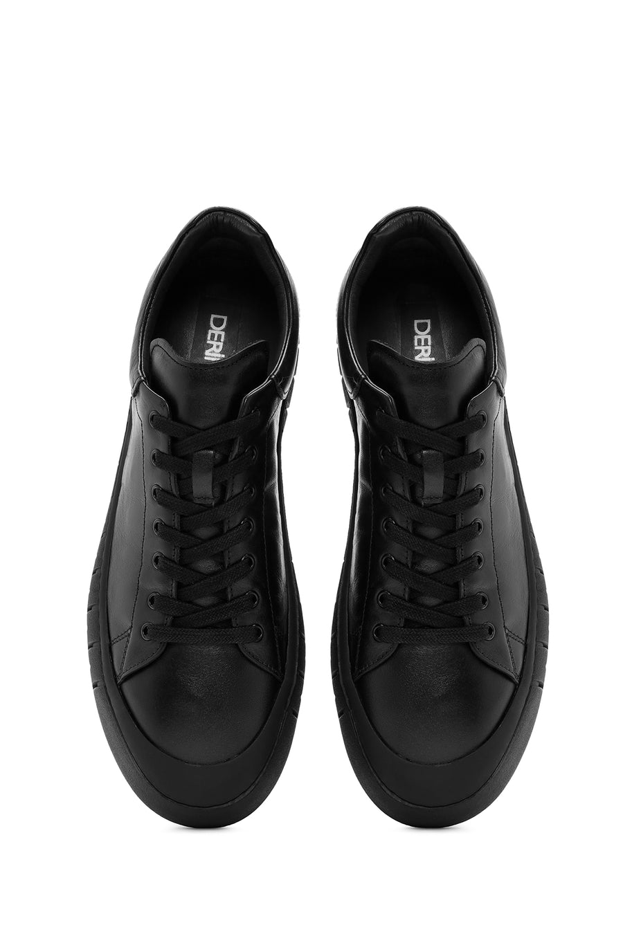 Men's Black Lace-up Leather Sneaker