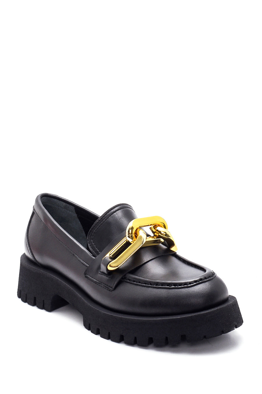 Kadın Deri Zincirli Loafer