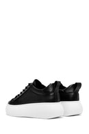Women's Black Lace-Up Thick Soled Sneaker | Derimod