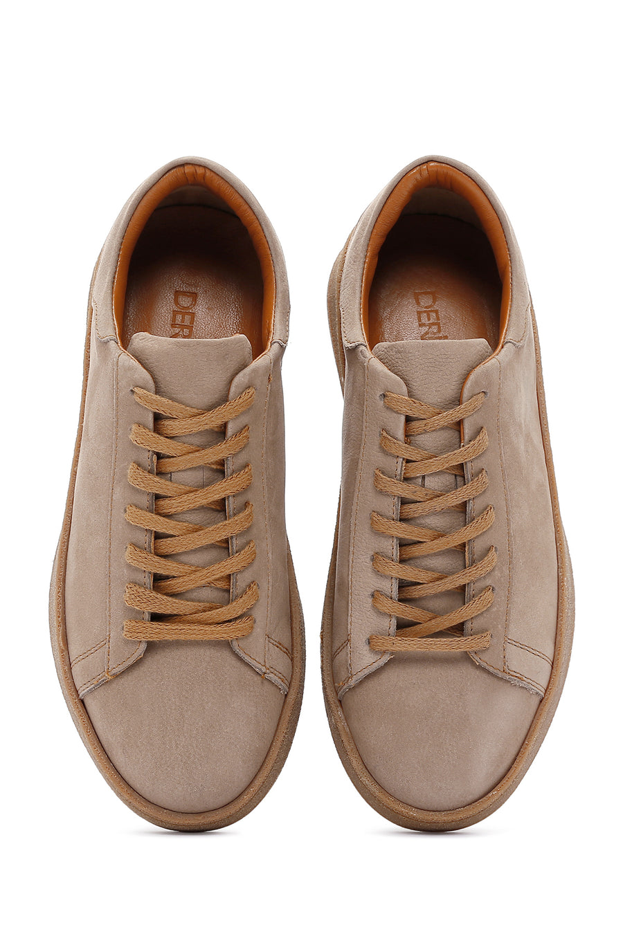 Erkek Bej Nubuk Deri Sneaker