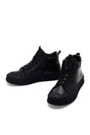 Erkek Siyah Deri Bilekli Sneaker | Derimod