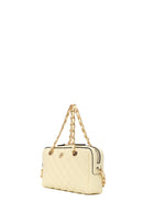 Woman Yellow Long-Strap Quilted Mini Crossbody Bag | Derimod