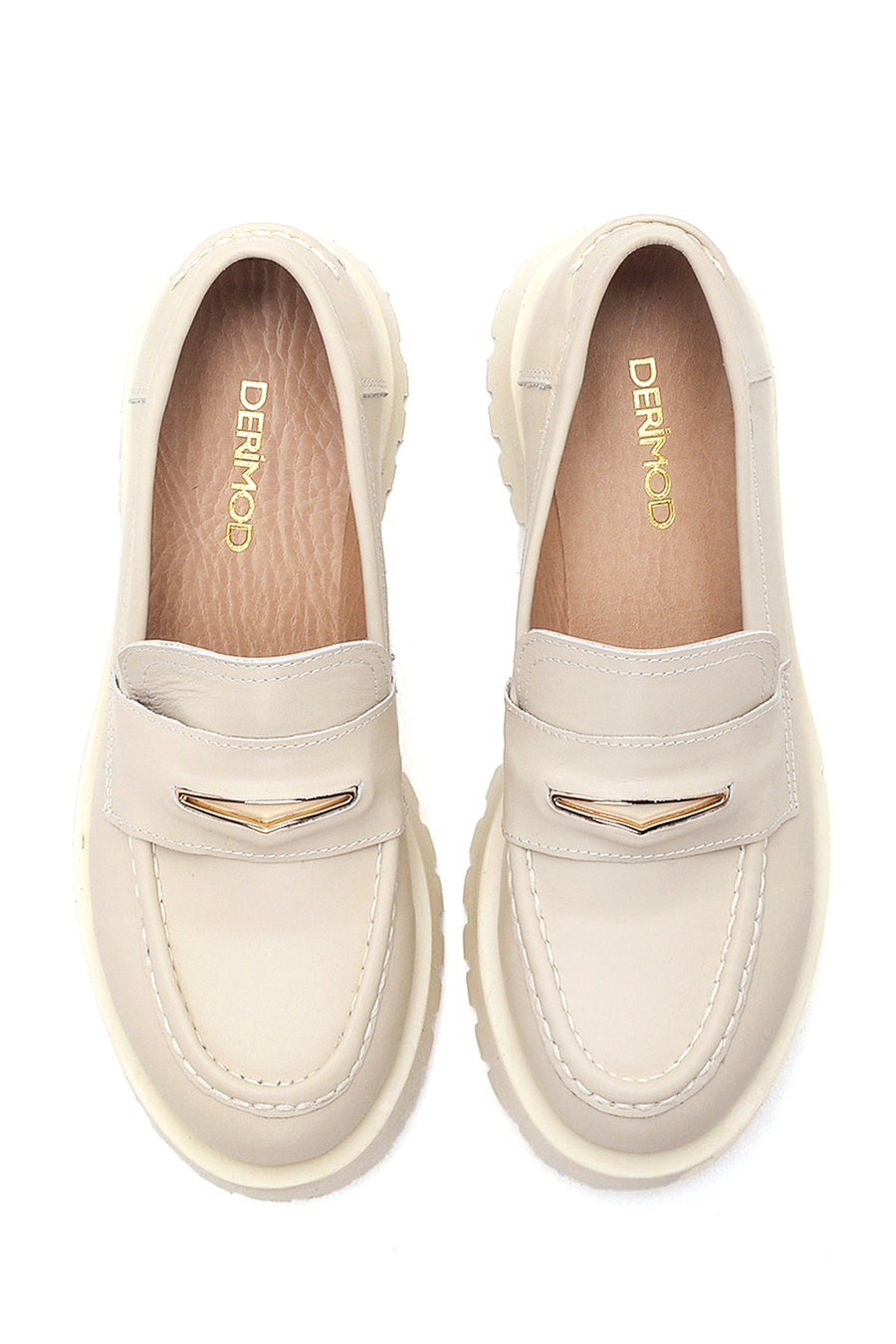 Women's Beige Leather Loafer