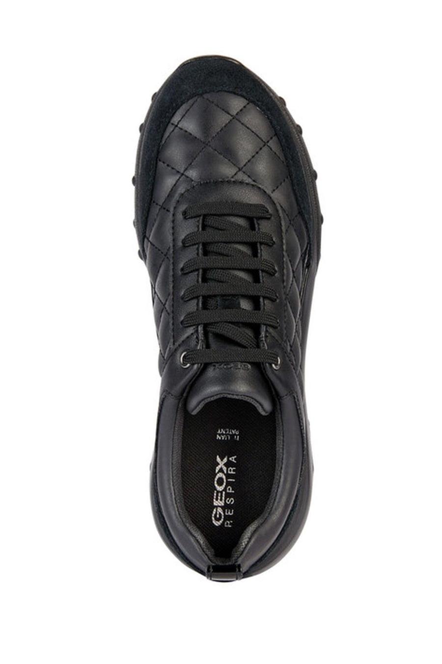 Geox Women's Black Alleniee Lace-Up Thick Soled Sports Sneaker