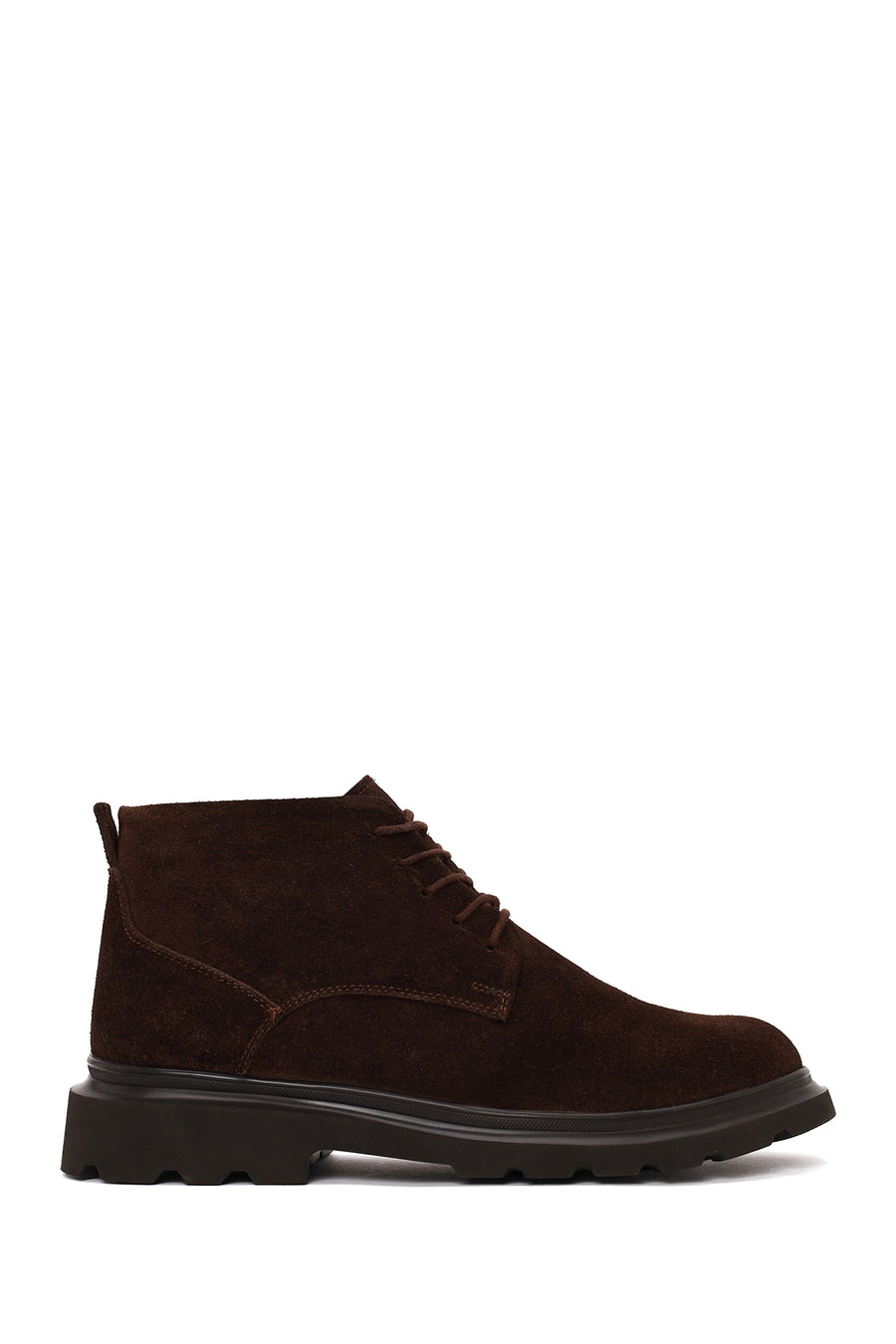 Male Brown Lace-up Thick-Soled Suede Casual Boots WM700009DS | Derimod