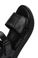 Women's Black Ankle Strap Leather Comfort Sandals | Derimod