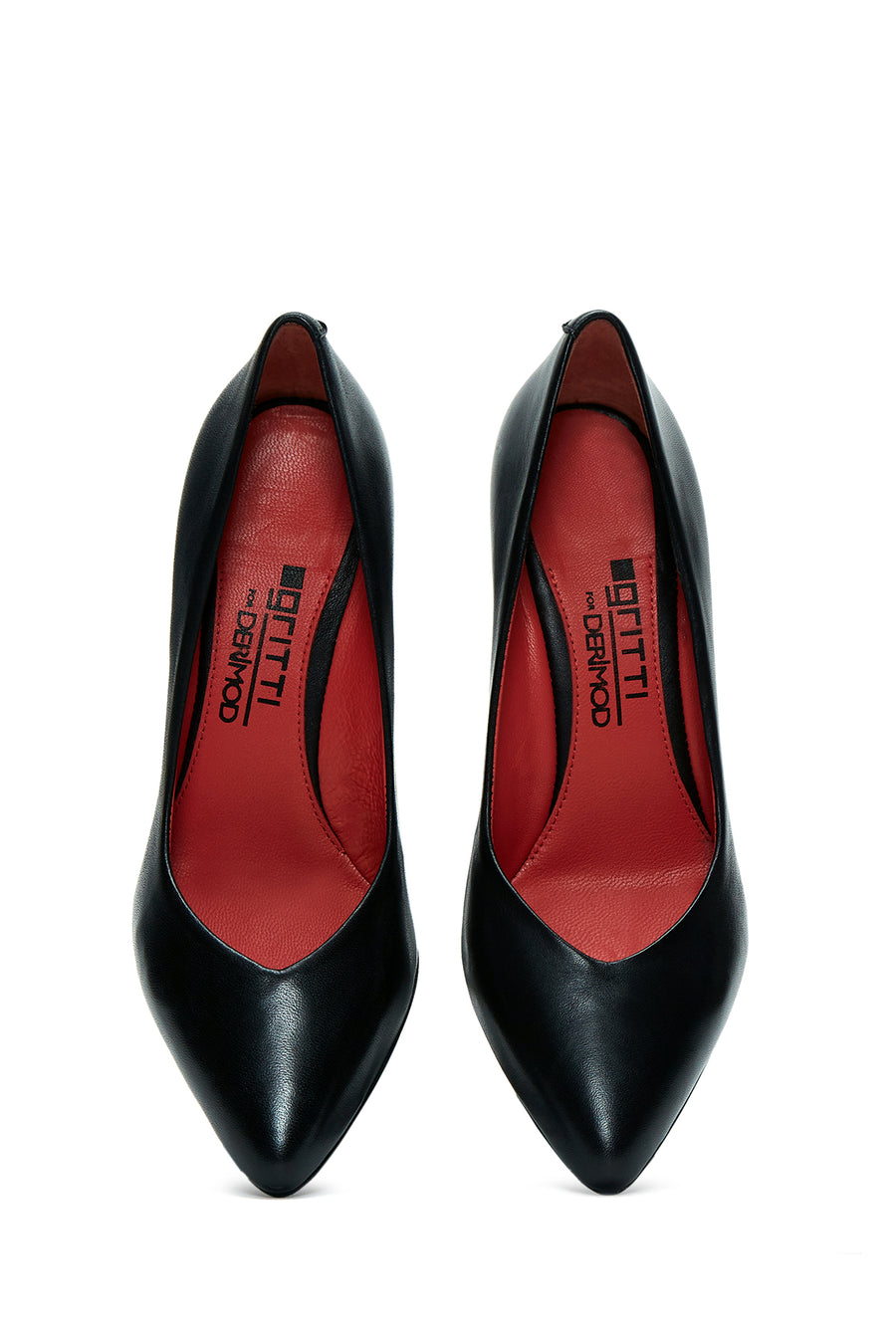 Derimod Gritti Woman Black Thick-Heeled Patent Leather Leather Shoes