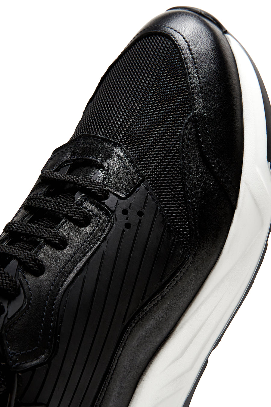 Erkek Siyah Deri Sneaker