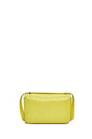 Women's Yellow Printed Long Strap Crossbody Bag | Derimod