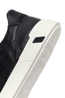 Erkek Siyah Bağcıklı Deri Sneaker | Derimod