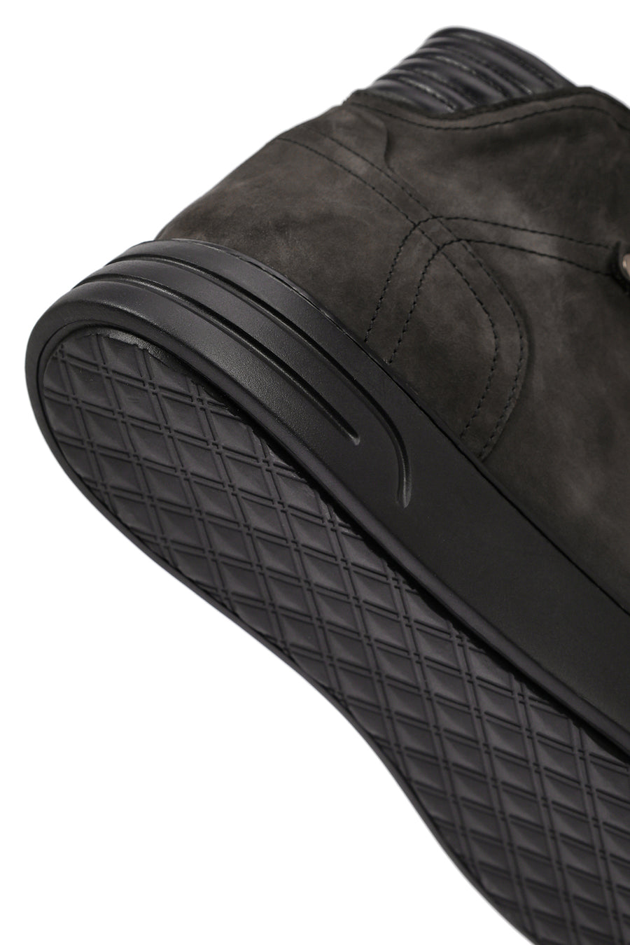 Men's Gray Double Zipper Thick Sole Nubuck Leather Sports Boots