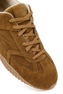 Kadın Camel Bağcıklı Süet Deri Sneaker | Derimod