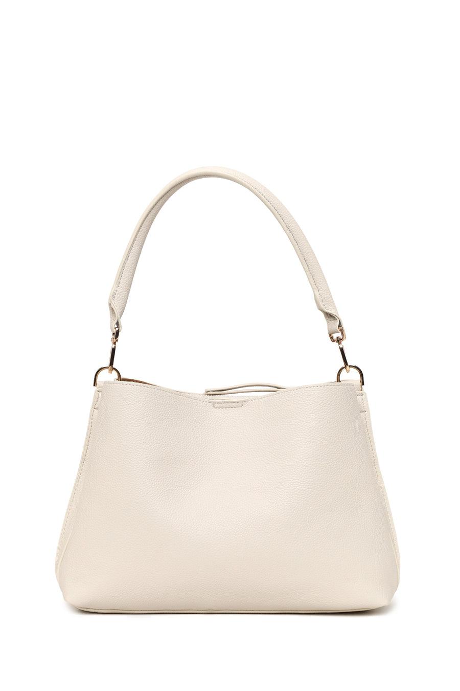 Woman Cream Long-Strap Shoulder Bag