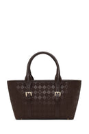 Woman Brown Long-Strap Printed Shoulder Bag | Derimod
