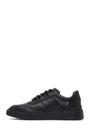 Erkek Siyah Bağcıklı Kalın Tabanlı Deri Sneaker | Derimod