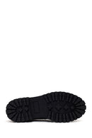 Kadın Siyah Kalın Tabanlı Deri Maskülen Loafer | Derimod