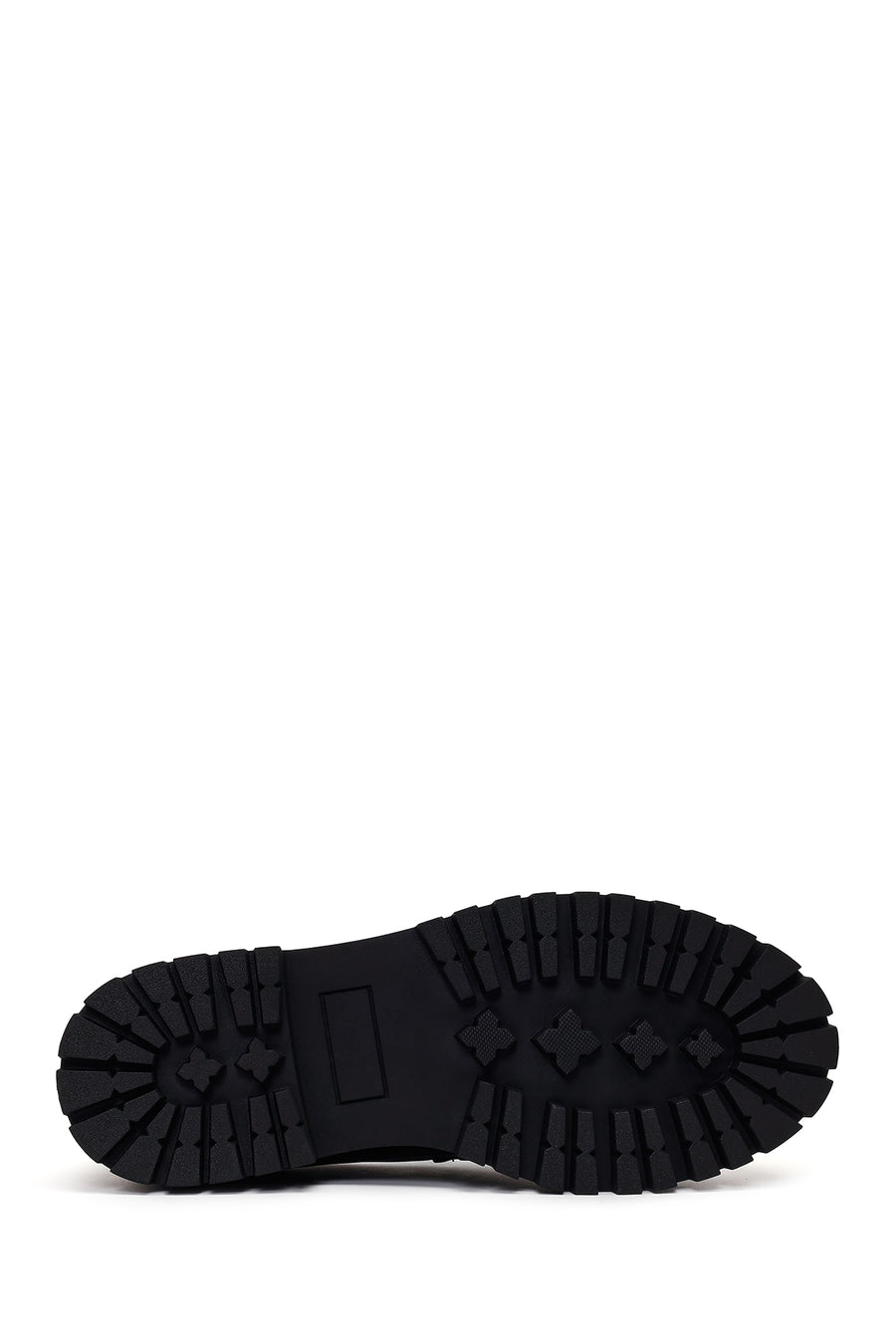 Kadın Siyah Kalın Tabanlı Deri Maskülen Loafer