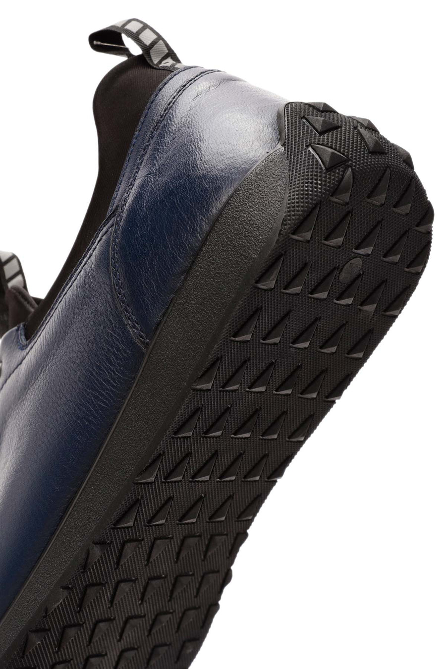 Men's Navy Blue Lace-Up Leather Sneaker