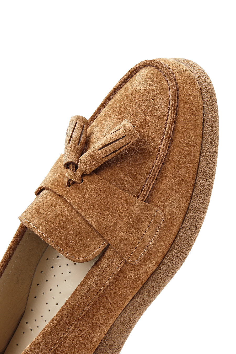 Kadın Taba Süet Deri Comfort Loafer