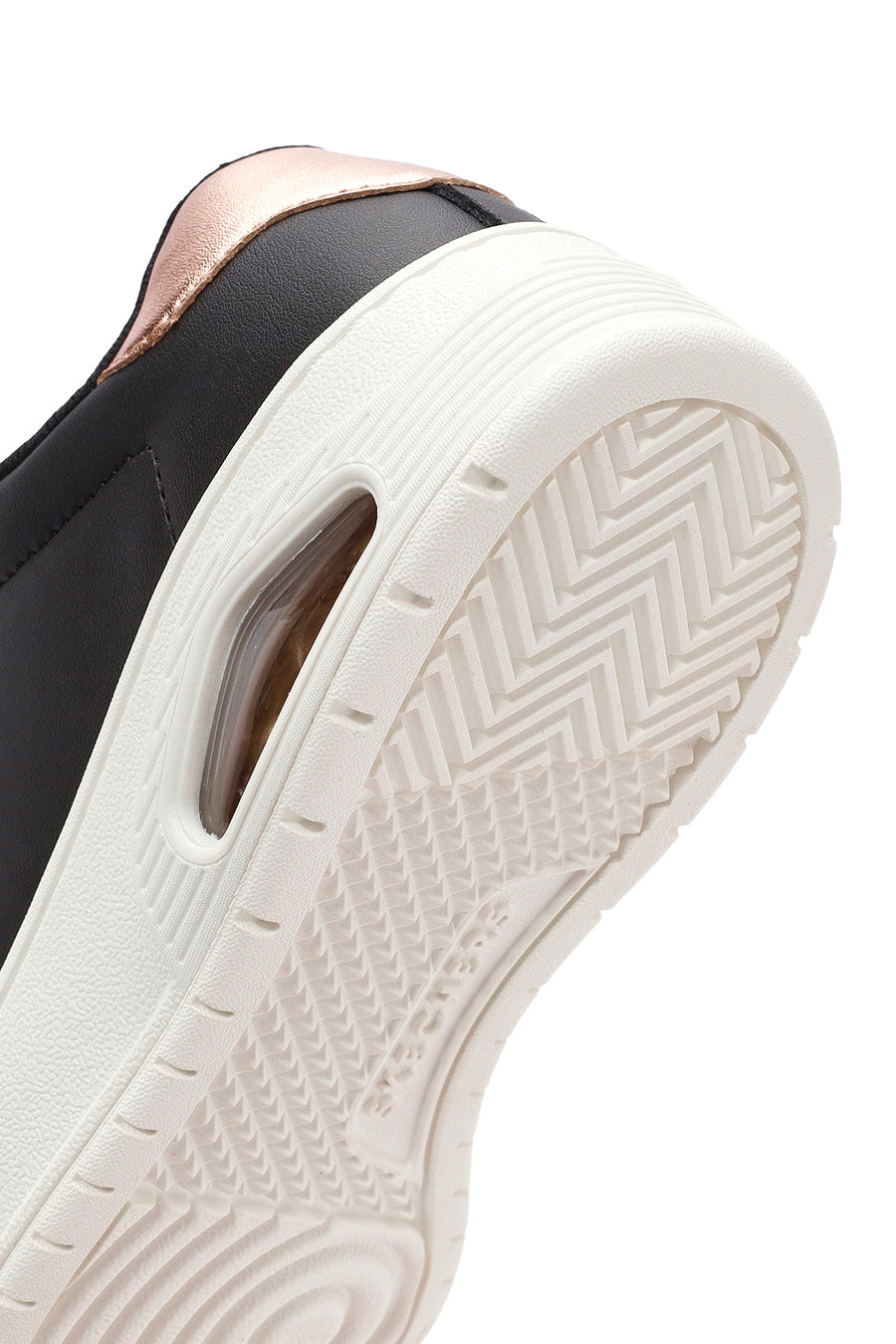 Skechers Women's Black Uno Court Lace-Up Chunky Sole Leather Sneakers