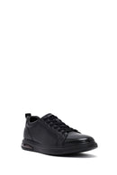 Male Black Lace-Up Leather Sneaker | Derimod