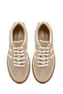 Woman Beige Lace-up Sneakers | Derimod
