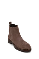 Woman Mink Suede Leather Chelsea Boots | Derimod