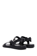 Women's Black Ankle Strap Leather Sandals | Derimod