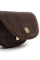 Woman Brown Long-Strap Printed Mini Crossbody Bag | Derimod