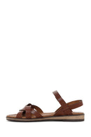 Women's Brown Leather Bodrum Sandals | Derimod