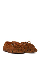 Women's Tan Tassel Suede Leather Loafer | Derimod