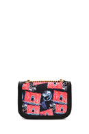 Women's Black Long Strap Printed Crossbody Bag | Derimod