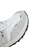 Women's White Lace-Up Leather Sneaker | Derimod
