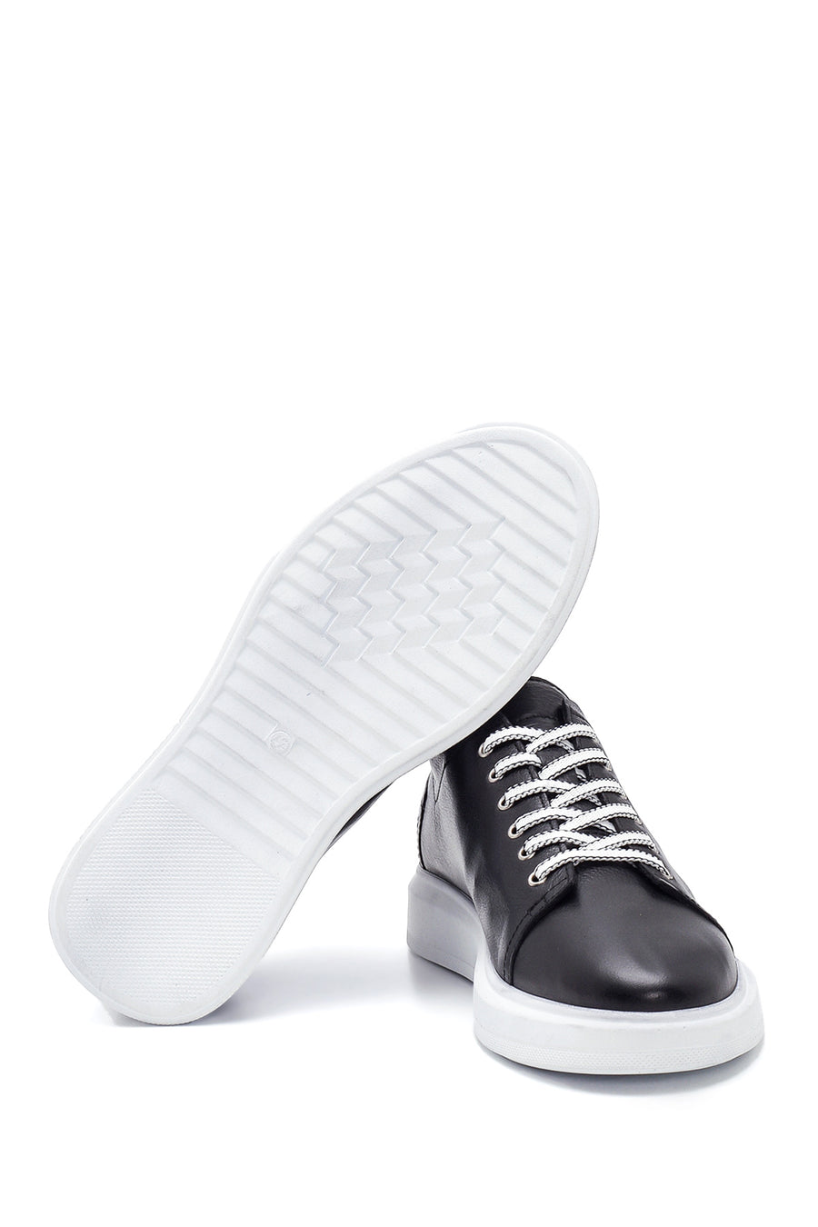 Erkek Siyah Deri Sneaker