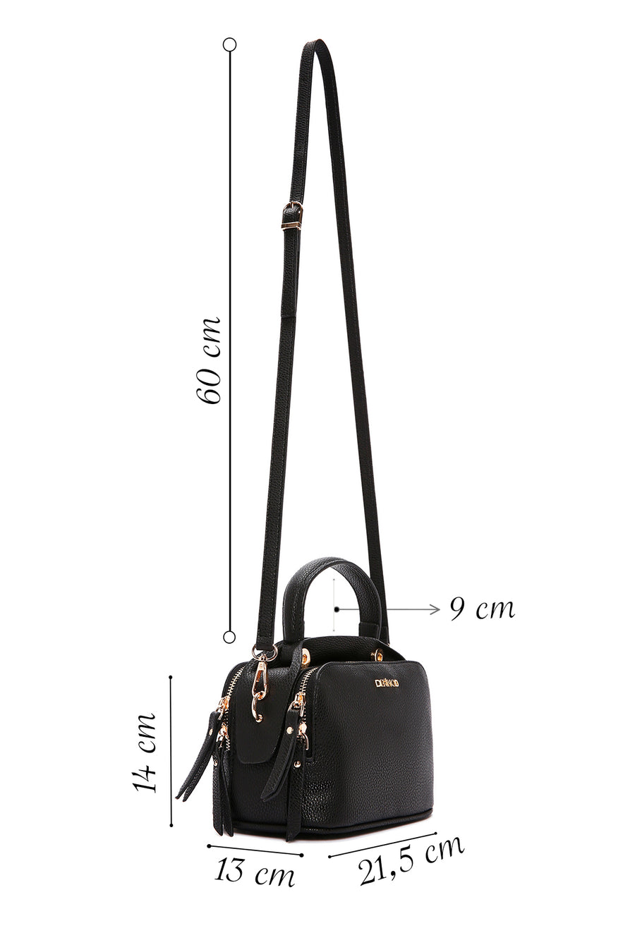 Women's Black Long Strap Crossbody Bag
