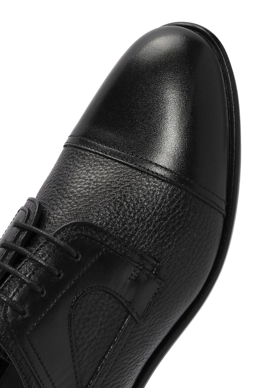 Men's Black Laced Leather Classic Shoes