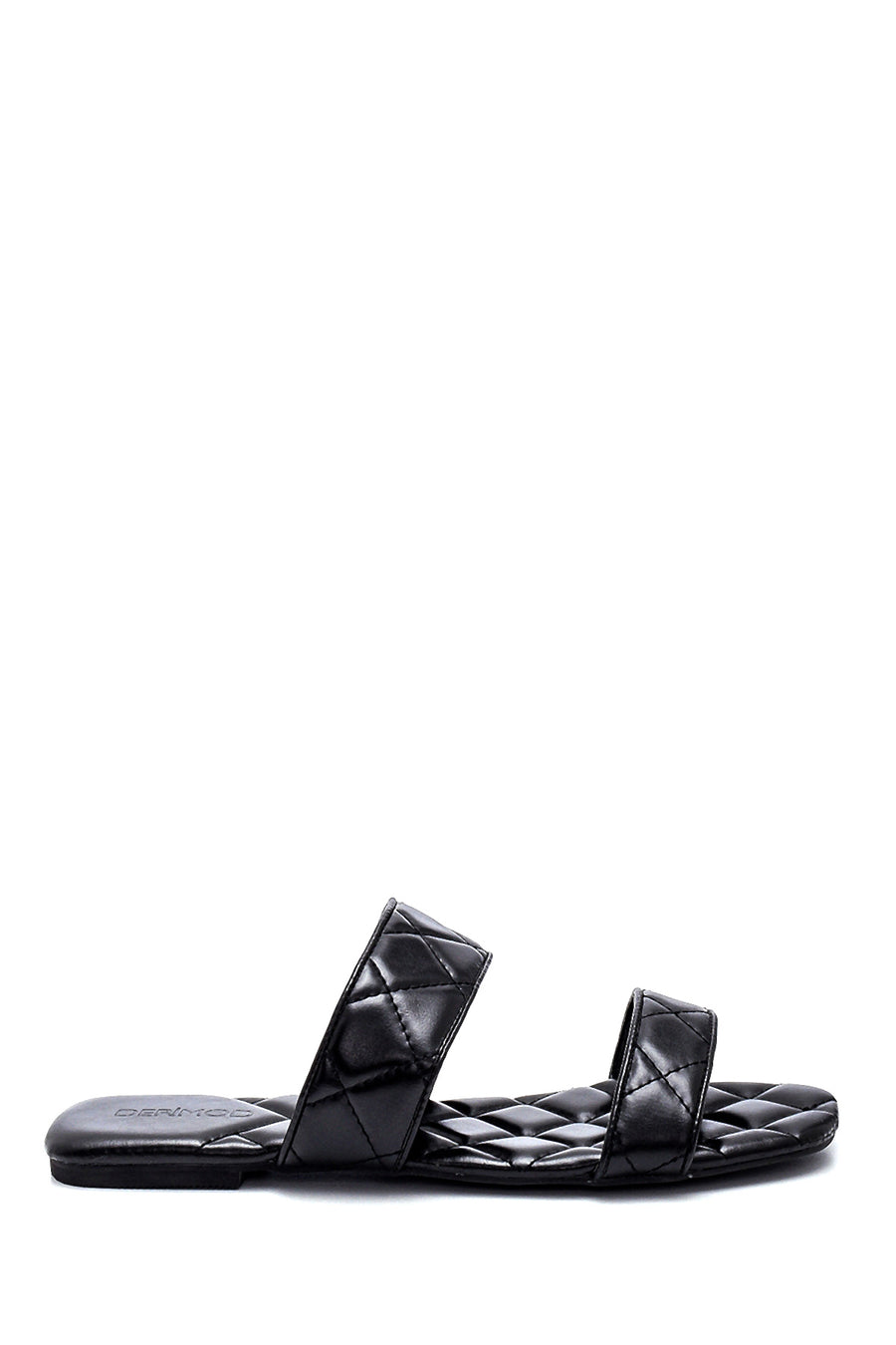 Women's Black Quilted Flat Slippers 21SFE4711KP | Derimod