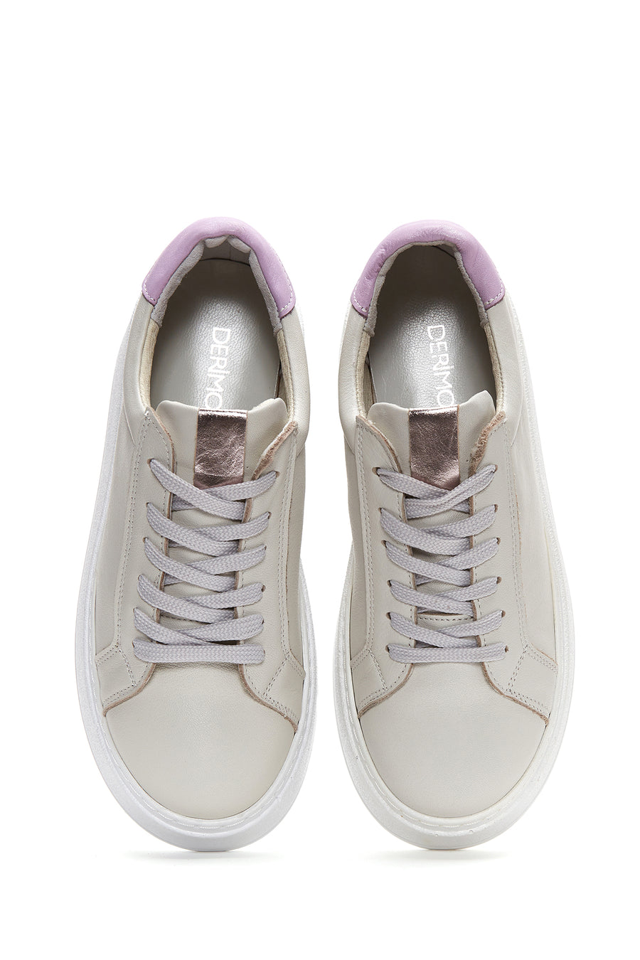 Kadın Bej Deri Kalın Tabanlı Sneaker