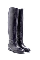 Women's Leather Crocodile Patterned Boots | Derimod
