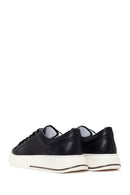 Erkek Siyah Bağcıklı Deri Sneaker | Derimod