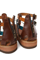Woman Multicolor Leather Bodrum Sandal | Derimod